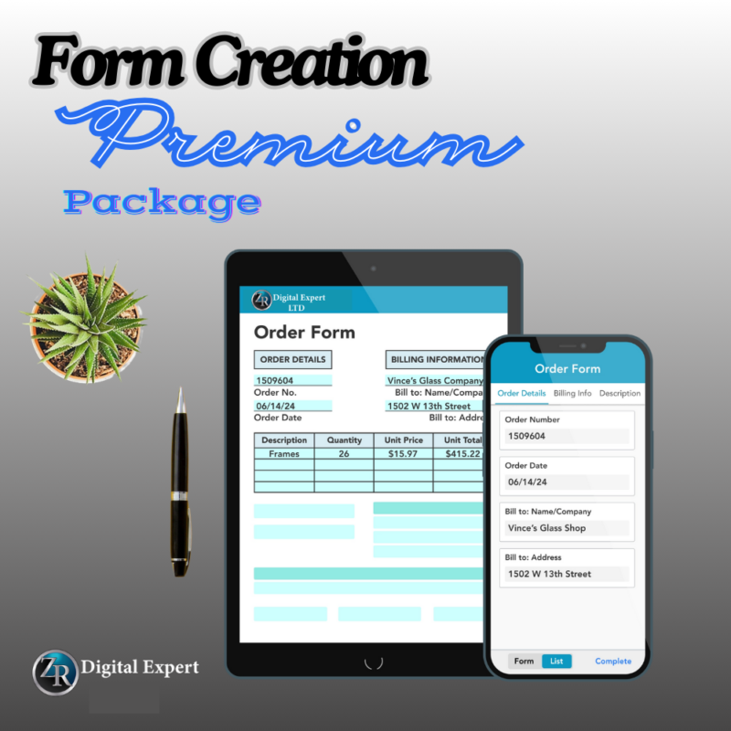 Premium Form Creation Package Deposit