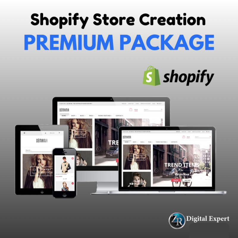 Shopify_3 Premium Shopify Store Creation Package Deposit