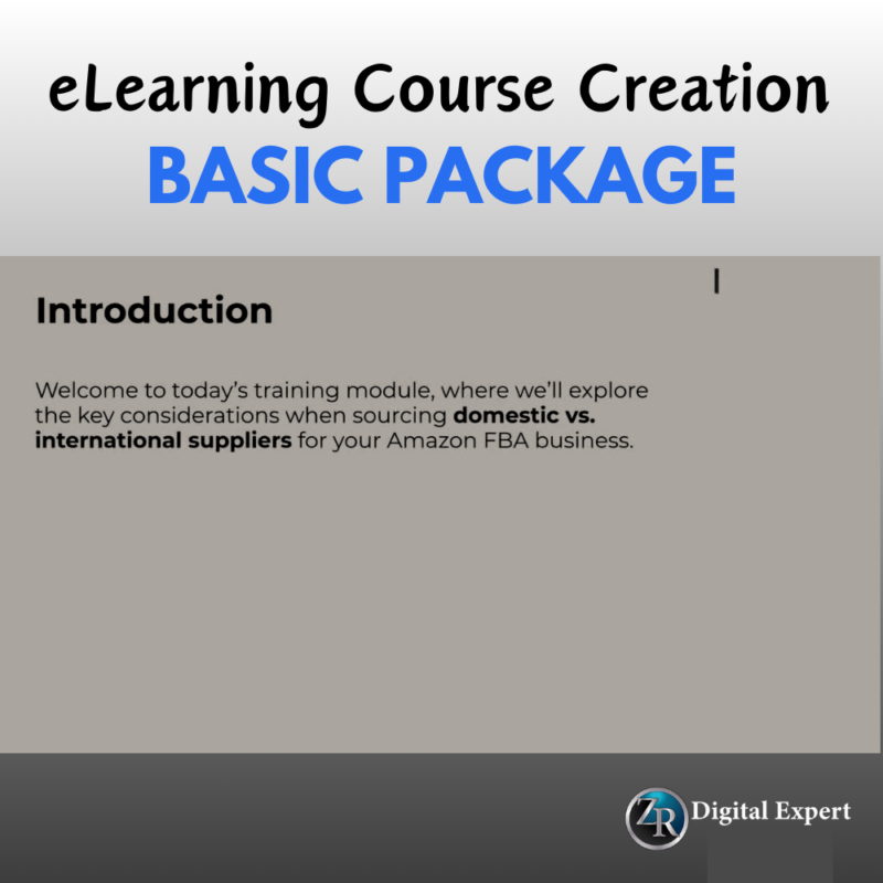 Basic eLearning Course Creation Package Deposit